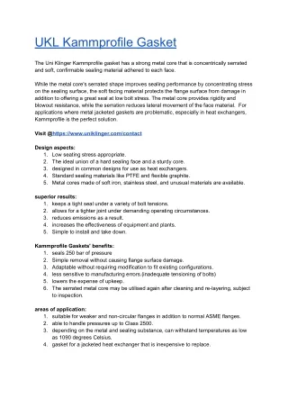 UKL Kammprofile Gasket-The future Heat Exchanger Gasket