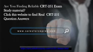 Salesforce CRT-251 Dumps Study Material - 100% Success Assurance