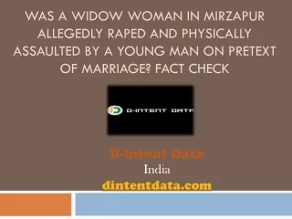 Was a Widow Woman in Mirzapur Allegedly Raped and Physically Assaulted by a Young Man on Pretext of Marriage