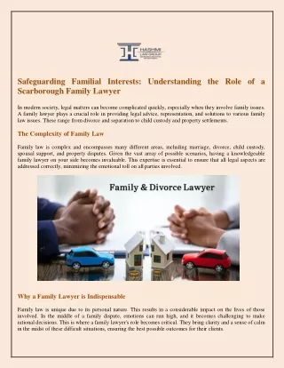 Safeguarding Familial Interests Understanding the Role of a Scarborough Family Lawyer