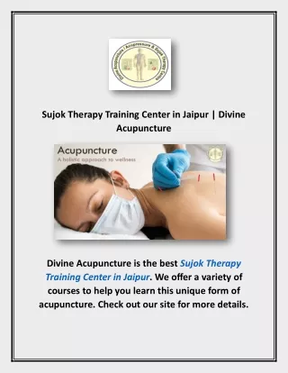 Sujok Therapy Training Center in Jaipur