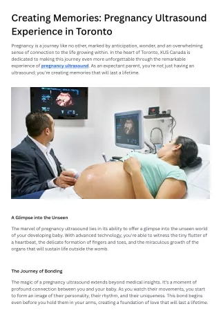 Pregnancy Ultrasound Experience in Toronto
