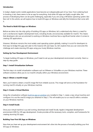 Defying Limitations: Creating Stunning iOS Apps Using Windows