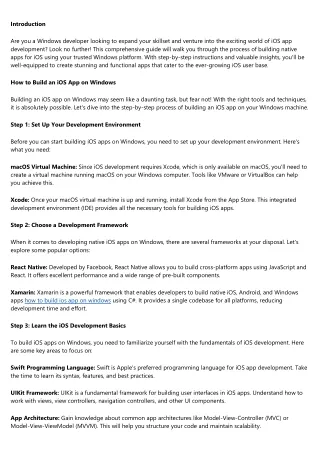 Windows Developers, Meet iOS: A Guide to Building Native Apps