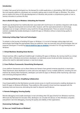 Harnessing Innovation: The Future of iOS App Development on Windows