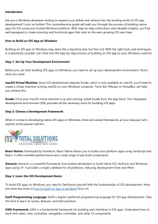 Windows Developers, Meet iOS: A Guide to Building Native Apps