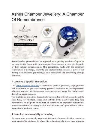 ASHES CHAMBER JEWELLERY_ A CHAMBER OF REMEMBRANCE