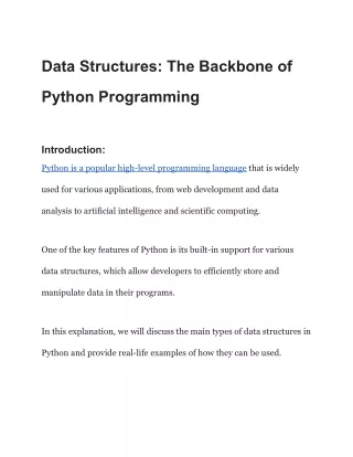 Data Structures_ The Backbone of Python Programming