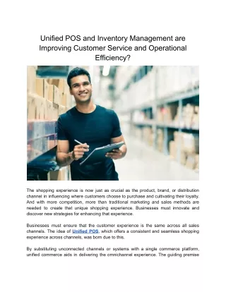 _Unified POS and Inventory Management are Improving Customer Service and Operational Efficiency