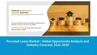 Personal Loans Market Size, Share, Sales | Forecast