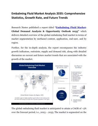 Embalming Fluid Market Growth Forecast: Unlocking Potential (2023-2035)