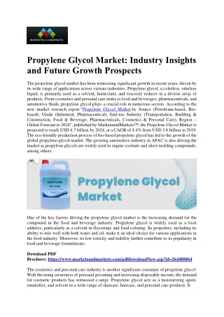 Propelling Progress: Research on Glycol Demand