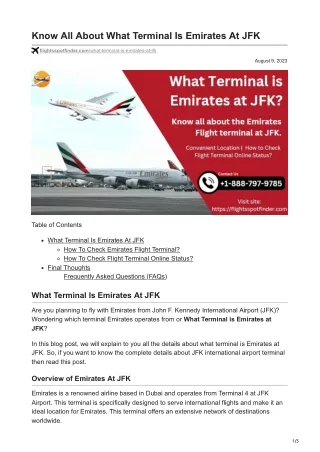 Know All About What Terminal Is Emirates At JFK