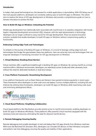 Harnessing Innovation: The Future of iOS App Development on Windows