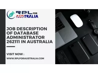 Job Description Of Database Administrator 262111 in Australia