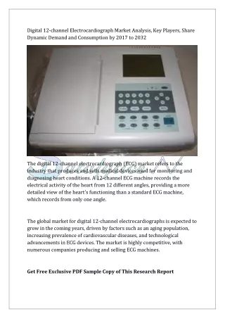 Digital 12-channel Electrocardiograph Market