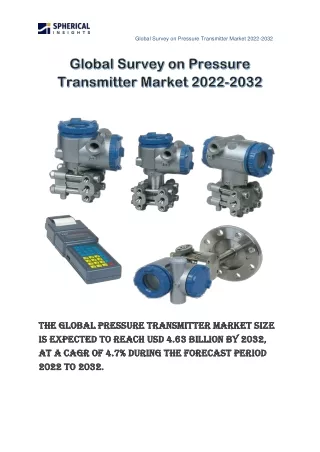 Global Survey on Pressure Transmitter Market 2022