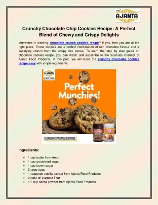 Chocolate crunch cookies recipe