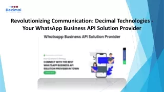 WhatsApp Business API Solution Provider - Decimal Technology