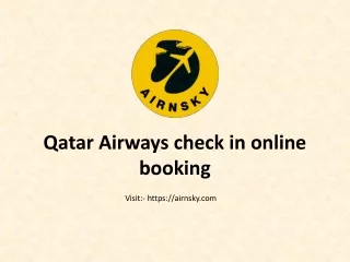 Qatar airways check in Online Booking