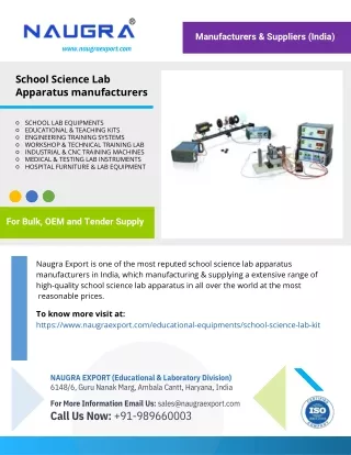 School Science Lab Apparatus manufacturers