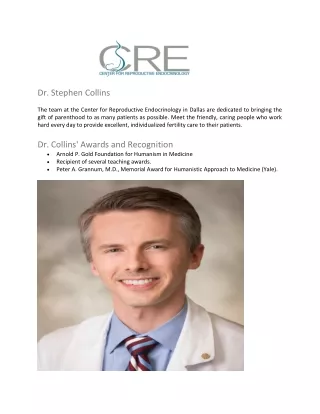 Dr. Stephen Collins, Best IVF Doctor in Dallas, Texas - Center for Reproductive Endocrinology