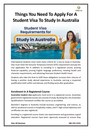 Things You Need To Apply For A Student Visa To Study In Australia