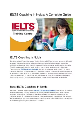 IELTS Coaching in Noida