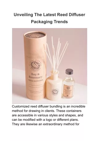 Unveiling The Latest Reed Diffuser Packaging Trends