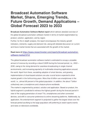 Broadcast Automation Software Market