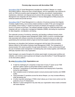Precisely align resources with ITAM using the ServiceNow platform