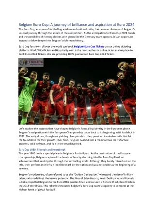 Belgium Euro Cup A journey of brilliance and aspiration at Euro 2024