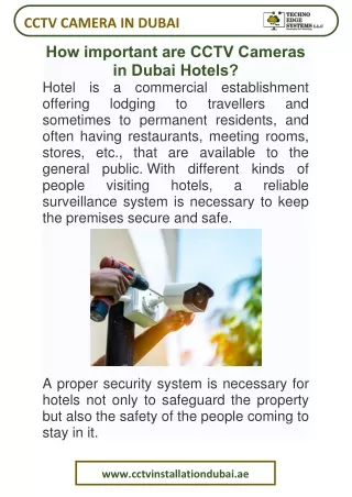 How important are CCTV Cameras in Dubai Hotels