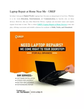 Laptop Repair at Home Near Me - UREP