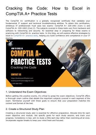 Cracking the Code: How to Excel in CompTIA A  Practice Tests