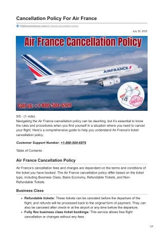flightsassistance.com-Cancellation Policy For Air France
