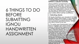 6 Things to do before submitting IGNOU Handwritten