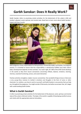 Garbh Sanskar: Does it Really Help the Unborn Child?