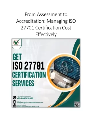 Managing ISO 27701 Certification Cost Effectively