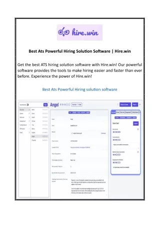 Best Ats Powerful Hiring Solution Software Hire.win