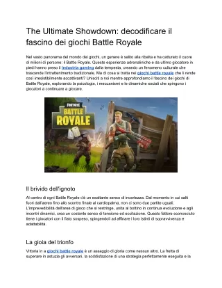 The Ultimate Showdown_ decodificare il fascino dei giochi Battle Royale