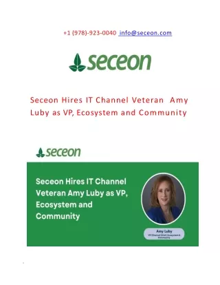 Seceon Hires IT Channel Veteran Amy Luby as VP, Ecosystem and Community