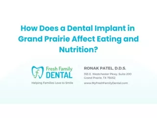 How Does Dental Implant in Grand Prairie Affect Eating and Nutrition?