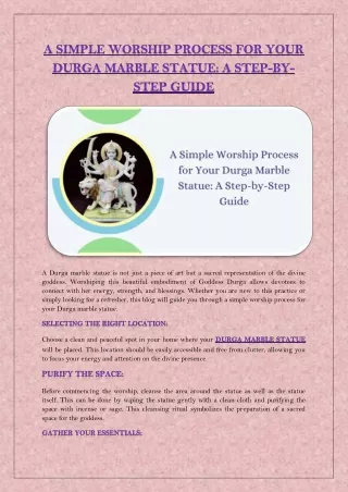 A Simple Worship Process for Your Durga Marble Statue: A Step-by-Step Guide