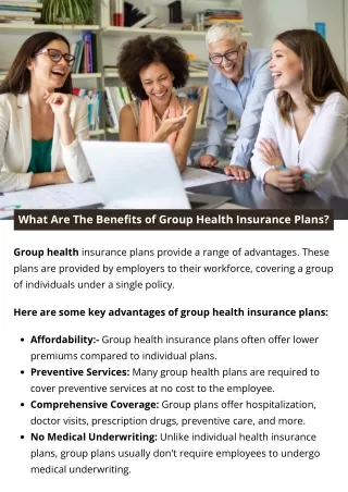 What Are The Benefits of Group Health Insurance Plans?
