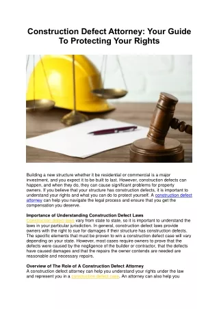 Construction Defect Attorney - Your Guide To Protecting Your Rights