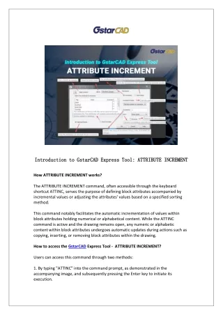 Introduction to GstarCAD Express Tool - ATTRIBUTE INCREMENT