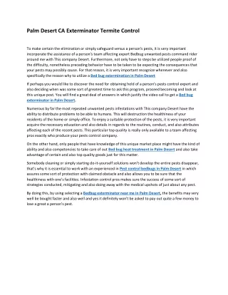 Palm Desert CA Exterminator Termite Control