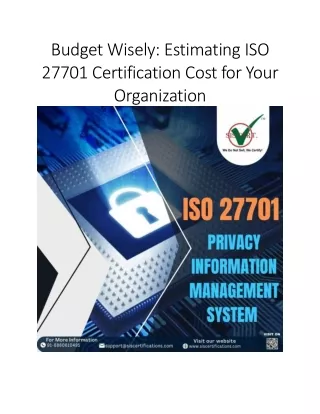 Budget Wisely: Estimating ISO 27701 Certification Cost for Your Organization