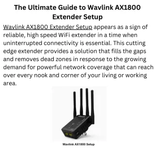 The Ultimate Guide to Wavlink AX1800 Extender Setup